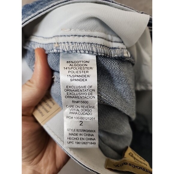 Democracy Ab Technology Ankle Skimmer Jeans Womens 2 Blue Raw Hem Distressed NEW - Picture 10 of 11